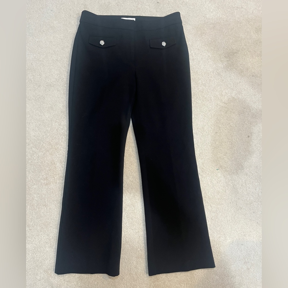 LOFT Black Trousers with Button Accents